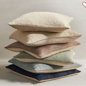 Pottery Barn Pillow Cover Stormy Blue Linen Cotton